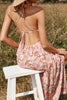 Load image into Gallery viewer, Flower Print Halter Summer Boho Dress