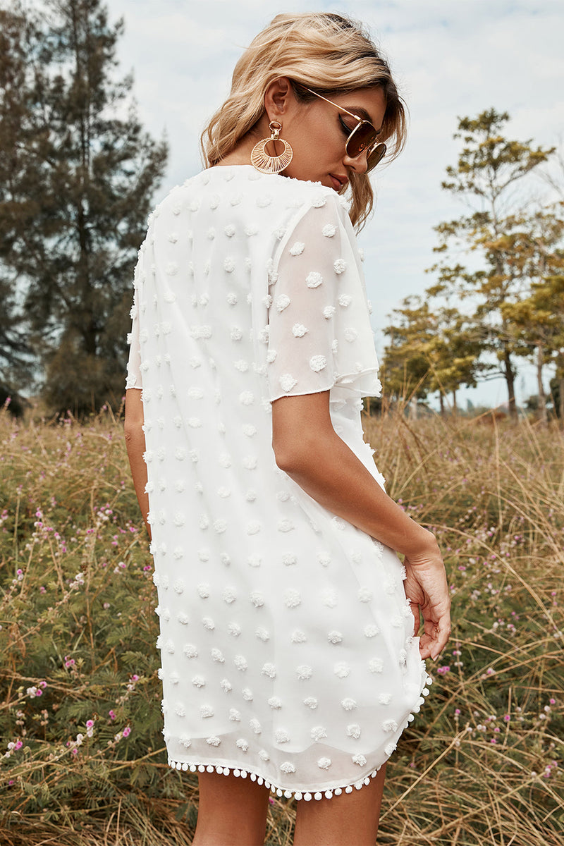 Load image into Gallery viewer, White Lace Chiffon Summer Dress