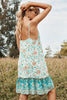 Load image into Gallery viewer, Green Flower Print Summer Boho Dress