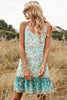 Load image into Gallery viewer, Green Flower Print Summer Boho Dress