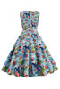 Load image into Gallery viewer, Light Blue Floral Vintage 1950s Dress