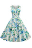 Load image into Gallery viewer, V Neck Light Blue 1950s Vintage Dress