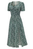 Load image into Gallery viewer, V Neck Floral 1950s Vintage Dress