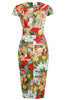 Load image into Gallery viewer, Green Floral Vintage 1960s Dress with Sleeves