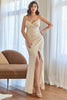 Load image into Gallery viewer, White Mermaid Sequins Prom Dress with Slit