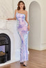 Load image into Gallery viewer, Purple One Shoulder Sequins Long Prom Dress