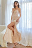 Load image into Gallery viewer, Blush Mermaid Prom Dress with Sequins and Slit