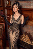 Load image into Gallery viewer, Champagne Sequins Gatsby 1920s Prom Dress