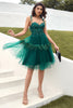 Load image into Gallery viewer, Green Beading Tulle Graduation Dress
