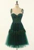 Load image into Gallery viewer, Green Beading Tulle Short Prom Dress