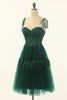 Load image into Gallery viewer, Green Beading Tulle Short Prom Dress