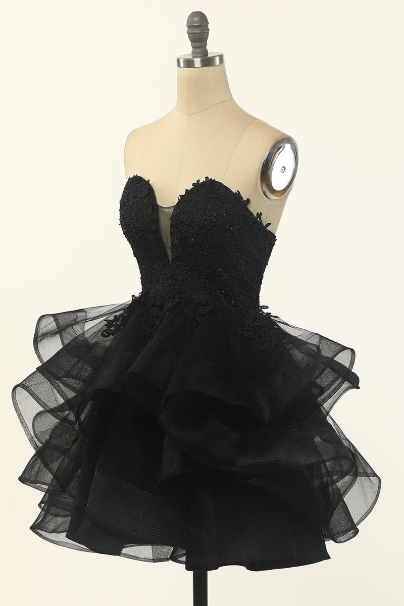 Load image into Gallery viewer, Strapless Tulle Little Black Dress
