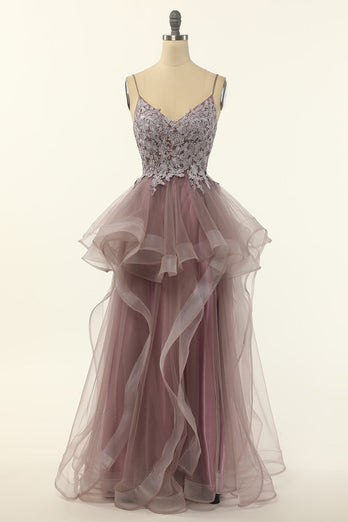 Tulle Appliques Prom Dress