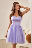 Sweetheart Purple A-Line Cocktail Dress