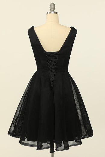 V-Neck Sleeveless Little Black Dress