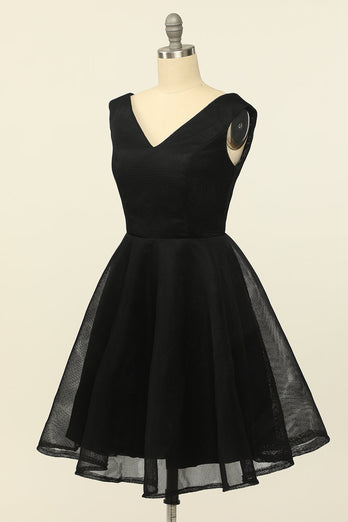 V-Neck Sleeveless Little Black Dress