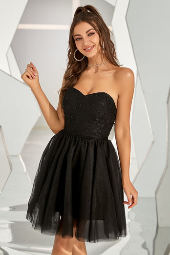 Sweetheart Tulle Little Black Dress