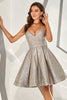 Load image into Gallery viewer, Silver Grey Sweetheart Short Prom Dress