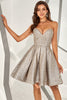 Load image into Gallery viewer, Silver Grey Sweetheart Short Prom Dress