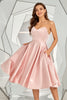 Load image into Gallery viewer, Blush Sweetheart Satin A-Line Graduation Dress