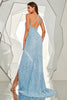 Load image into Gallery viewer, One Shoulder Sequined Mermaid Long Prom Dress