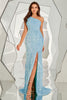 Load image into Gallery viewer, One Shoulder Sequined Mermaid Long Prom Dress