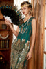 Load image into Gallery viewer, Sheath V-Neck Dark Green Sequins 1920s Dress