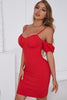 Load image into Gallery viewer, Sheath Off the Shoulder Red Short Cocktail Dress