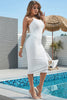 Load image into Gallery viewer, Sheath Spaghetti Straps White Cocktail Dress