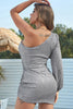 Load image into Gallery viewer, Sheath One Shoulder Grey Cocktail Dress