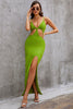 Load image into Gallery viewer, Green Halter Neck Bodycon Summer Dress