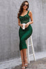 Load image into Gallery viewer, Straps Dark Green Bodycon Cocktail Dress