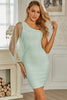 Load image into Gallery viewer, One Shoulder Light Green Bodycon Cocktail Dress