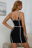 Load image into Gallery viewer, Black Spaghetti Straps Beaded Bodycon Cocktail Dress