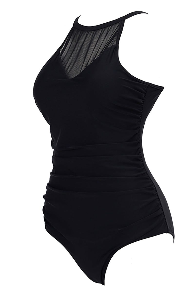 Load image into Gallery viewer, One Piece Halter Black Swimwear