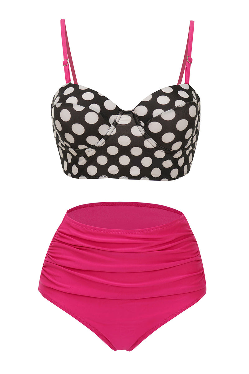 Load image into Gallery viewer, Two Piece White Red Strip Swimsuit