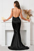 Load image into Gallery viewer, Black Backless Mermaid Prom Dress