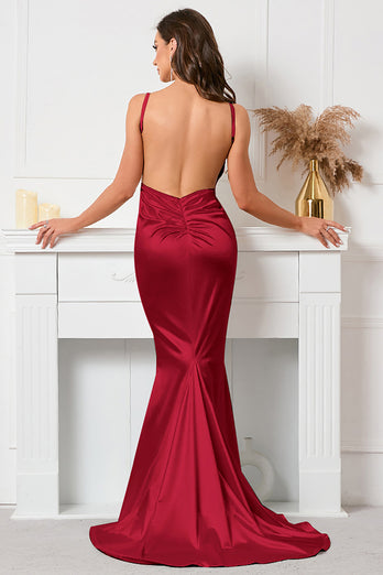 Black Backless Mermaid Prom Dress