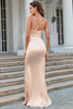 Load image into Gallery viewer, Champagne Mermaid Spaghetti Straps Prom Dress