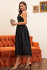 Load image into Gallery viewer, Black Spaghetti Straps Prom Dress