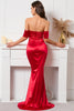 Load image into Gallery viewer, Red Off The Shoulder Mermaid Prom Dress