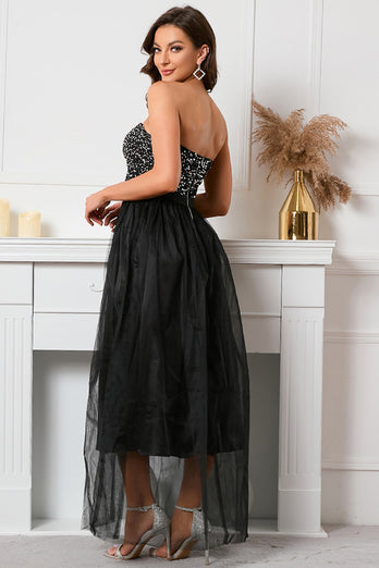 Black Sweetheart Beaded Prom Dress