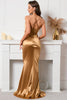 Load image into Gallery viewer, Khaki Halter Backless Mermaid Prom Dress