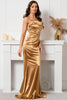 Load image into Gallery viewer, Khaki Halter Backless Mermaid Prom Dress