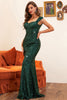 Load image into Gallery viewer, Dark Green Sweetheart Mermaid Sequined Evening Dress