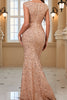 Load image into Gallery viewer, Dark Green Sweetheart Mermaid Sequined Evening Dress