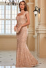 Load image into Gallery viewer, Dark Green Sweetheart Mermaid Sequined Evening Dress