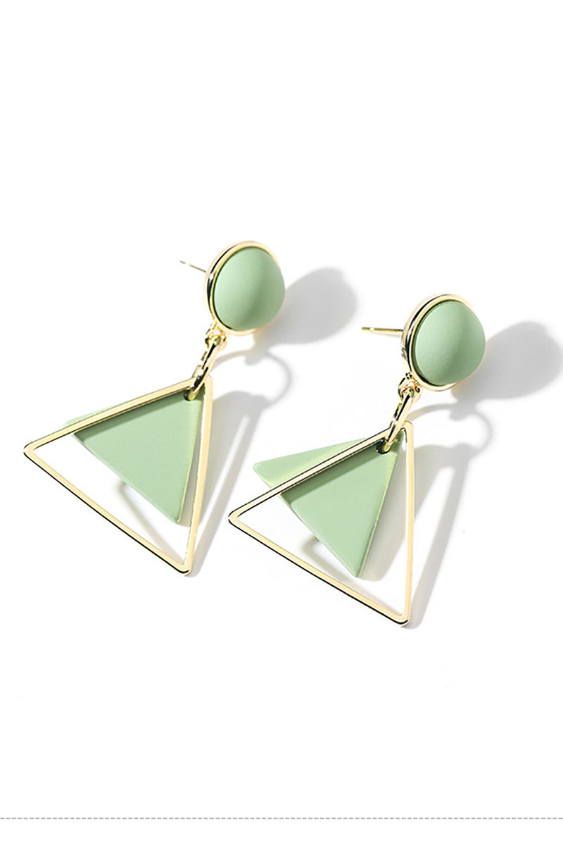 Load image into Gallery viewer, Green Geometric Fashion Earrings