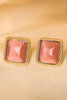 Load image into Gallery viewer, Geometric Square Pink Stud Earrings