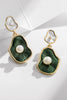 Load image into Gallery viewer, Green Lotus Leaf Pearl Earrings
